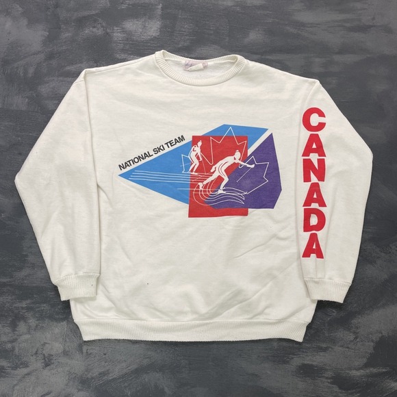 Vintage Other - Vintage Canada National Ski Team sweatshirt mens XL White 1990s winter sport